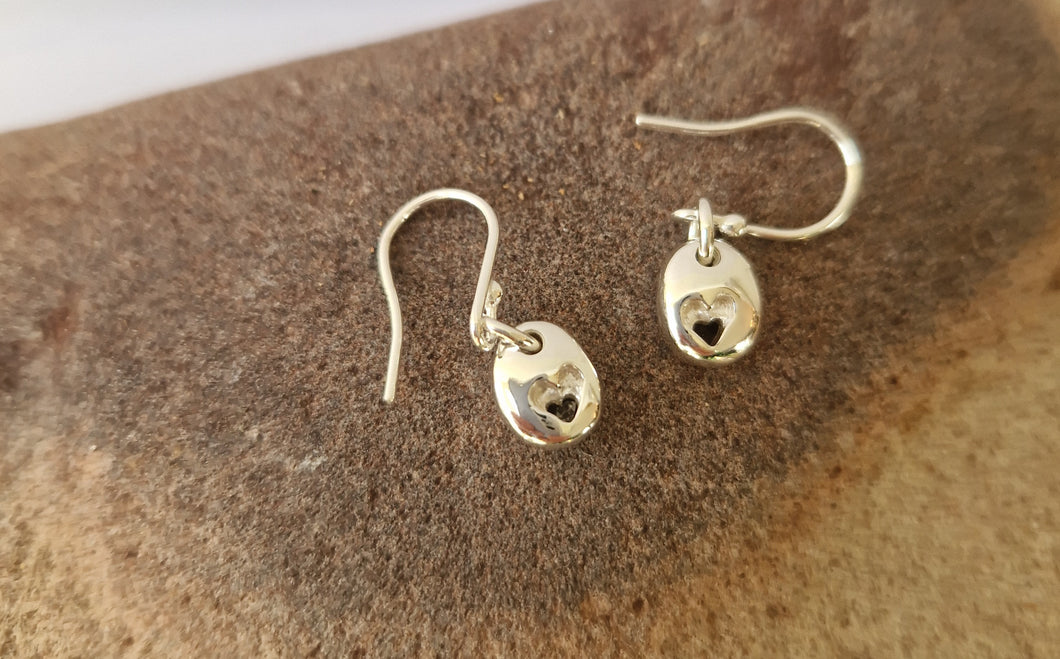 Pebble Heart Earrings