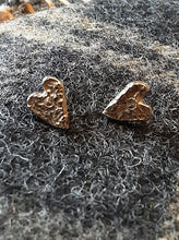 Load image into Gallery viewer, Teenie Heart of Gold Stud Earrings
