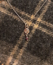 Load image into Gallery viewer, Swirl pendant Recycled Gold &amp; Ruby
