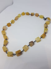 Load image into Gallery viewer, Necklace, Oxidised sterling silver yellow opals
