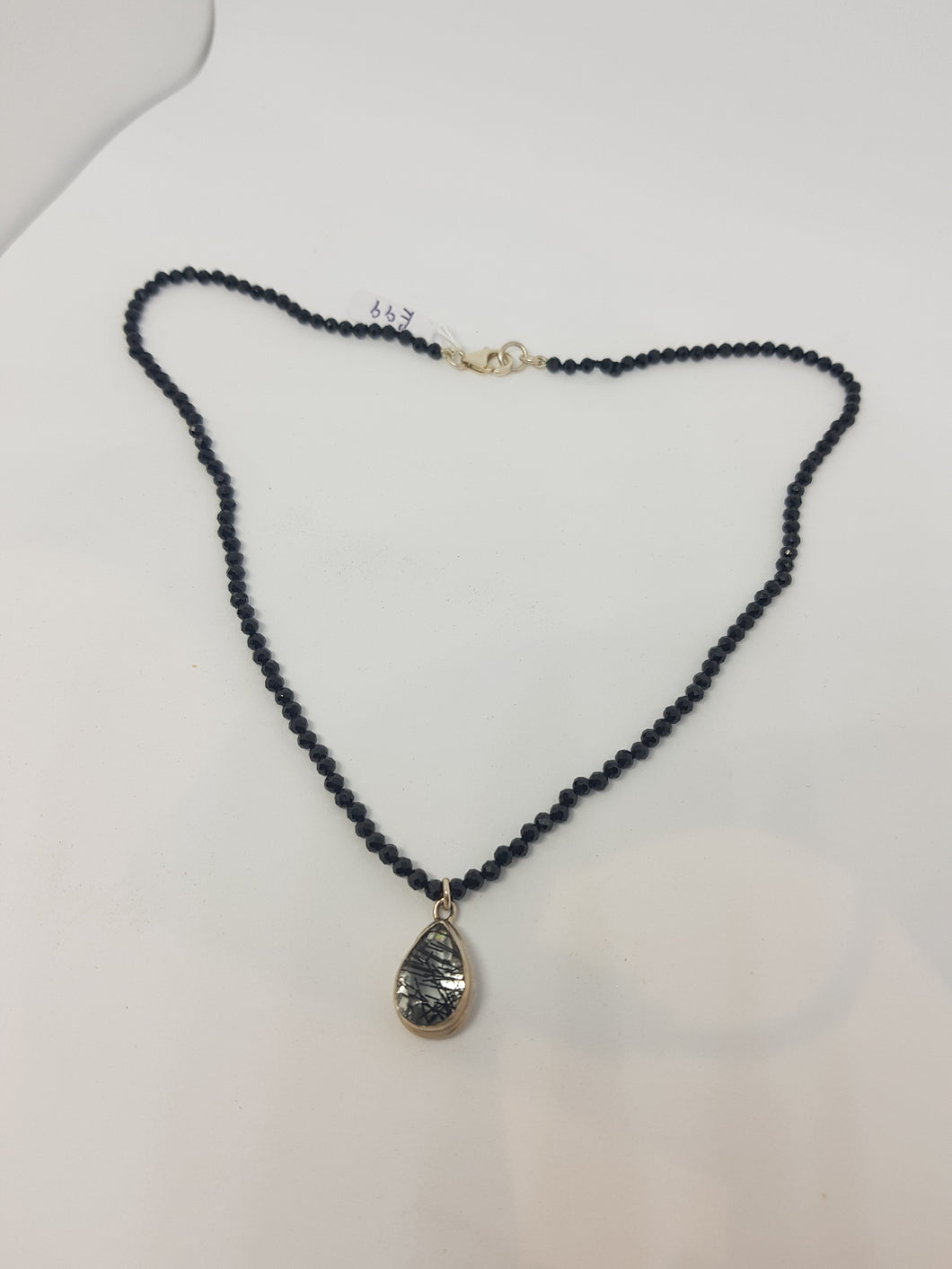 Spinel Beaded Necklace with Rutilated Quartz