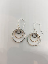 Load image into Gallery viewer, Denia Touch of Gold 3 piece drop earrings 1mm wire
