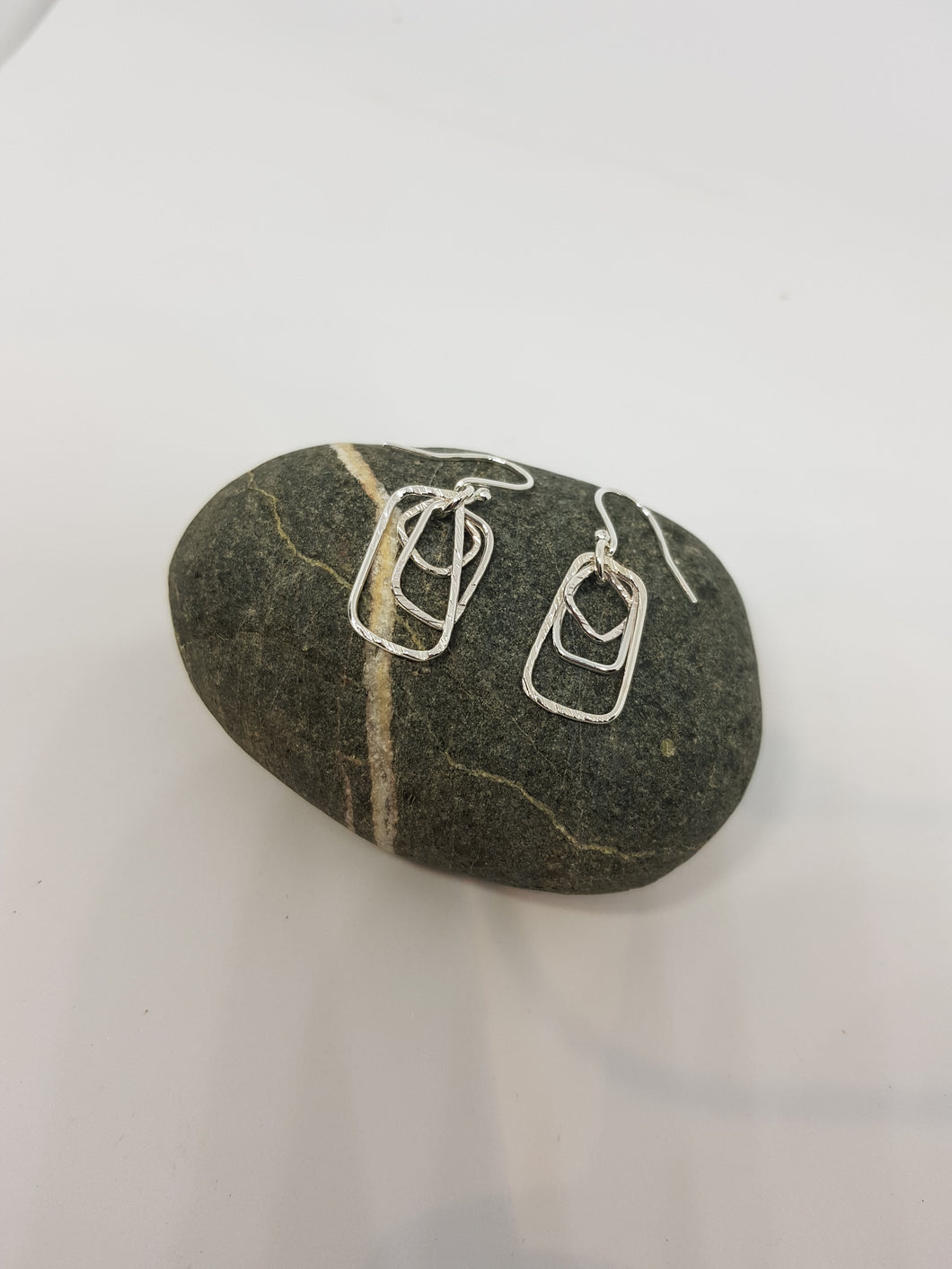 Denia  Silver 3 piece drop earrings 1mm wire