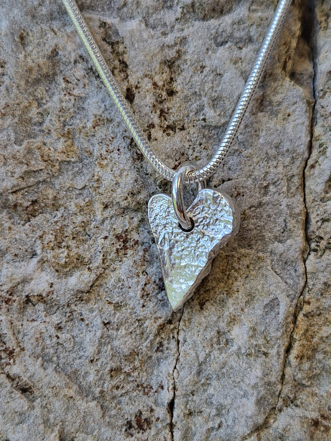 Medium Vintage heart Silver Pendant with choice of chain