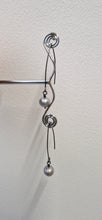 Load image into Gallery viewer, Grey Pearl long drop earrings
