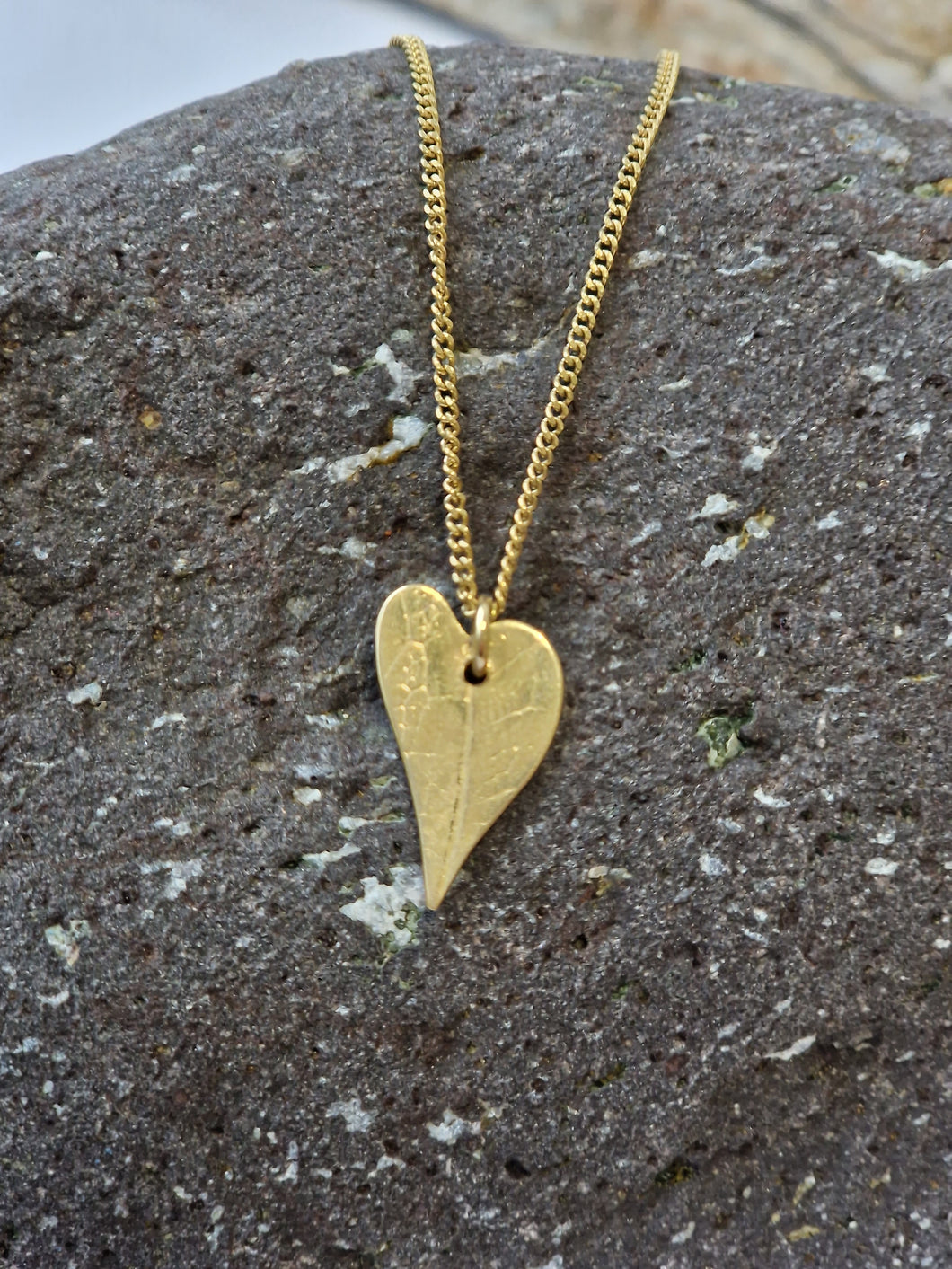 Golden Foliage Heart Pendant