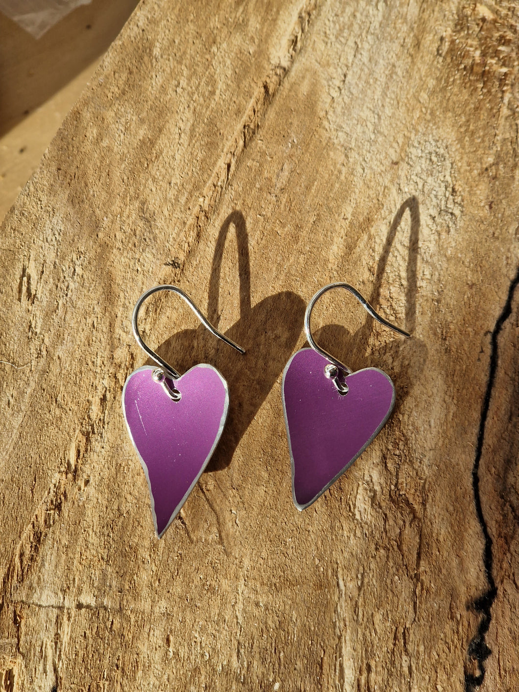 Anodised Aluminium Heart Earrings
