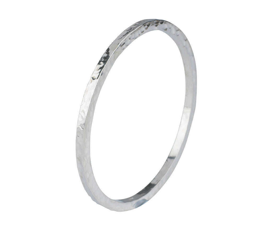 Heavy Silver Hammered Bangle