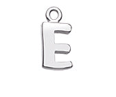 Letter E Pendant Silver including 18