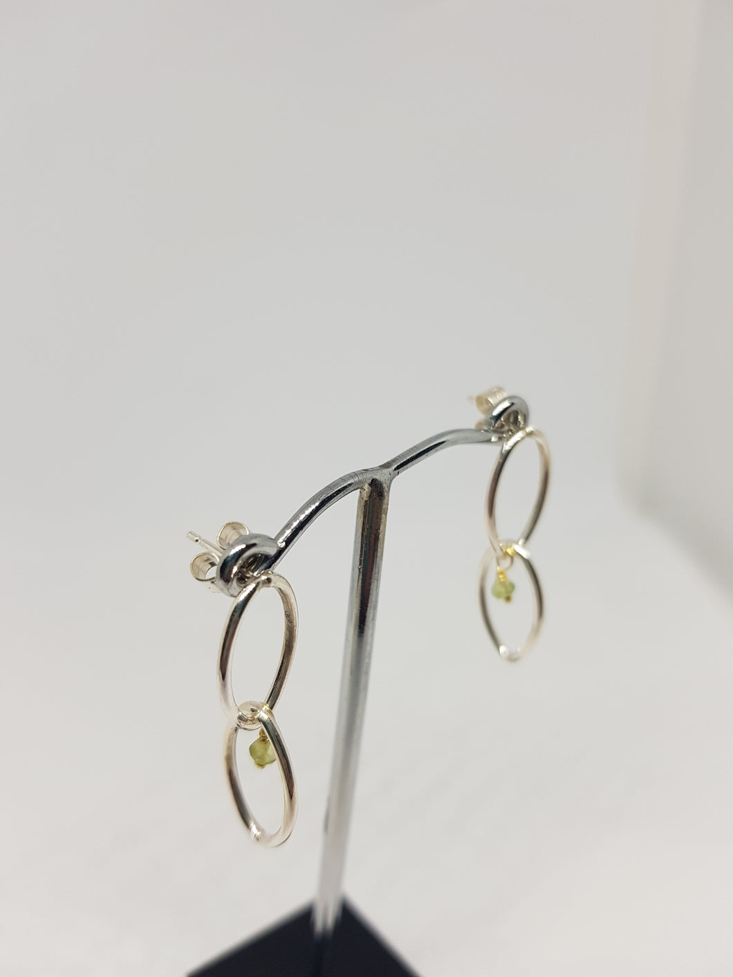 Elipse double stud earrings with beads